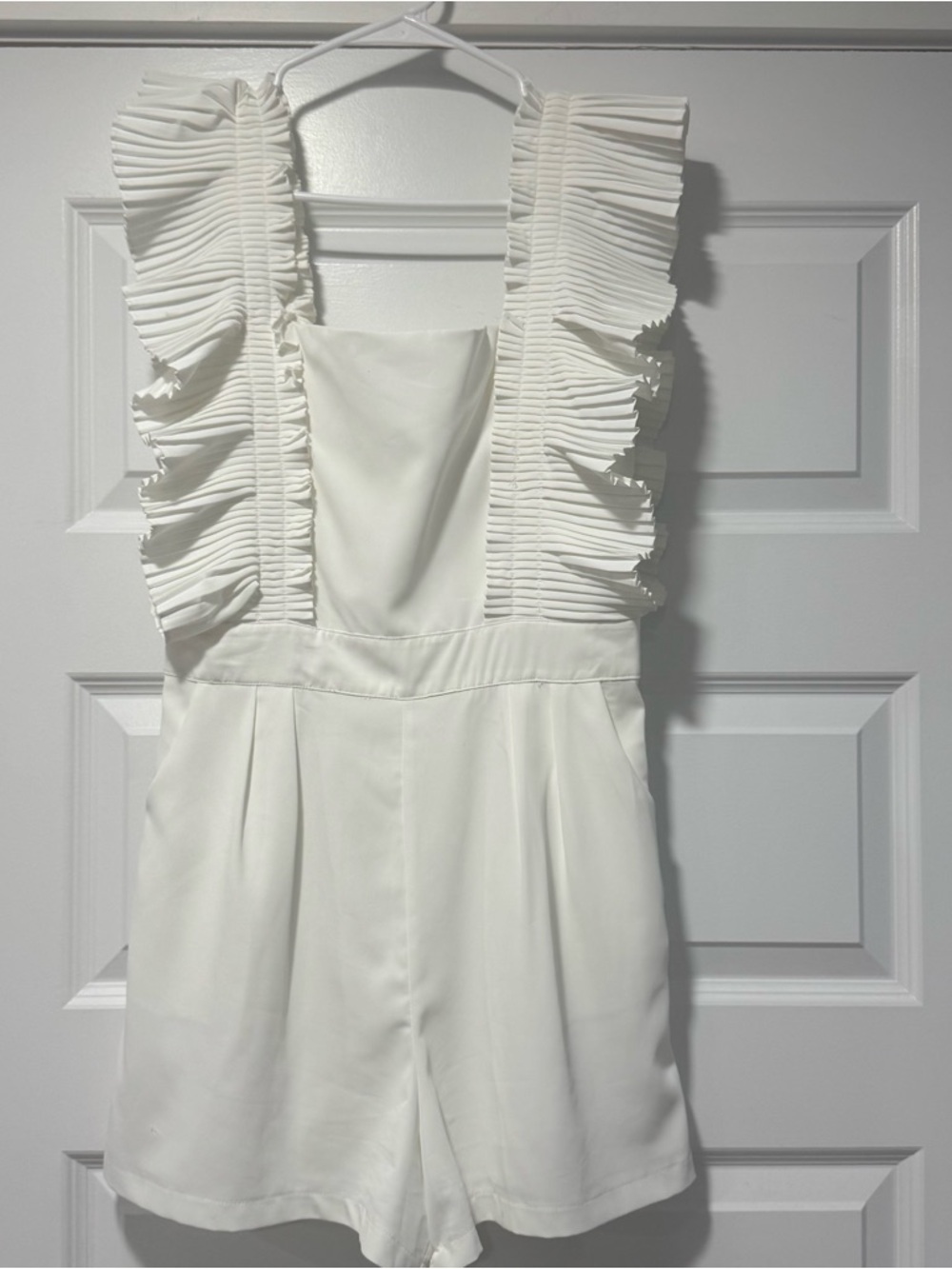 Lena Ivory Ruffle-Trim Romper - Picture 2 of 13